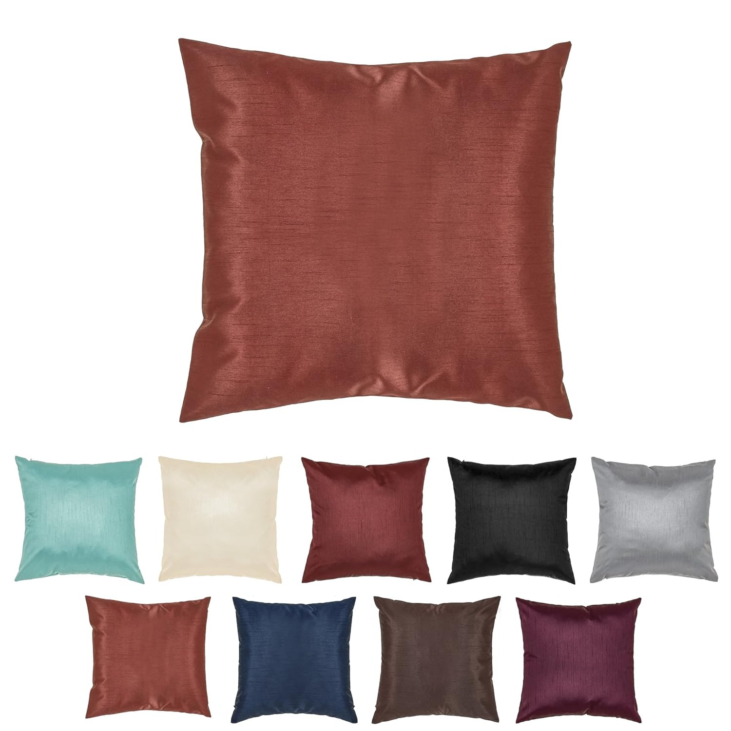 DreamHome 24 X 24 Inches Faux Silk Decorative Euro Pillow