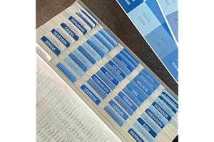 Thinkor Reposition Bible Tabs, Large Print Lanimated Stickers, Easy to Read and Apply Bible Tabs for Women and Man (Sea Blue)