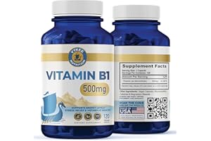 Vykee Nutrition Vitamin B1 – 500mg High-Potency Thiamine Mononitrate | Supports Energy Metabolism & Nervous System Health | Vegan, Non-GMO, Gluten-Free | 120 Capsules