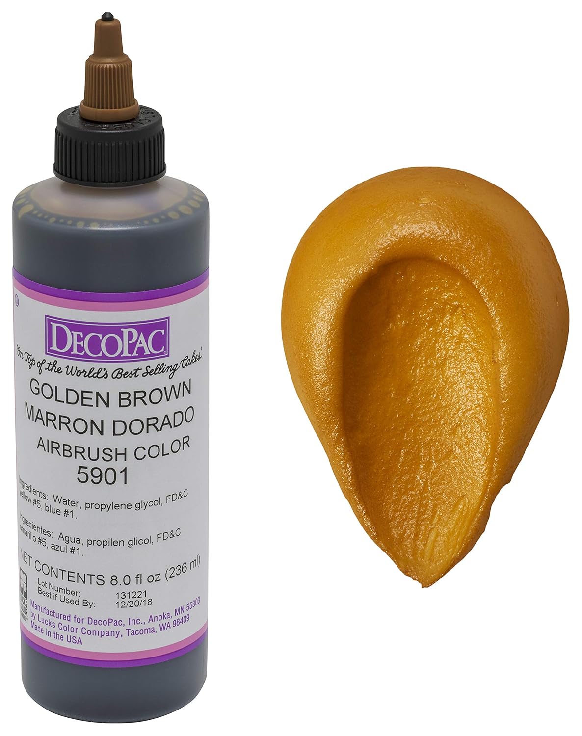 DecoPac Airbrush Color, Golden Brown, .65 Pound