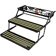 Kwikee Revolution Double Electric RV Steps for 5th Wheel RVs, Travel Trailers, Motorhomes, Hidden Light, Auto Extend and Retract, Anti-Slip Surface, 750 lb. Capacity, Steel Construction - 3725791