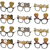M1NTP1US + 24PCS Happy New Year Eyeglasses Decorations 2026 – New Years Eve Glasses Party Supplies Ornaments