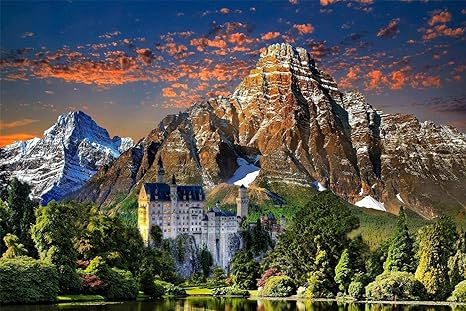 Kit De Pintura De Diamantes 5D Diy Para Adultos, Vista Del Castillo De