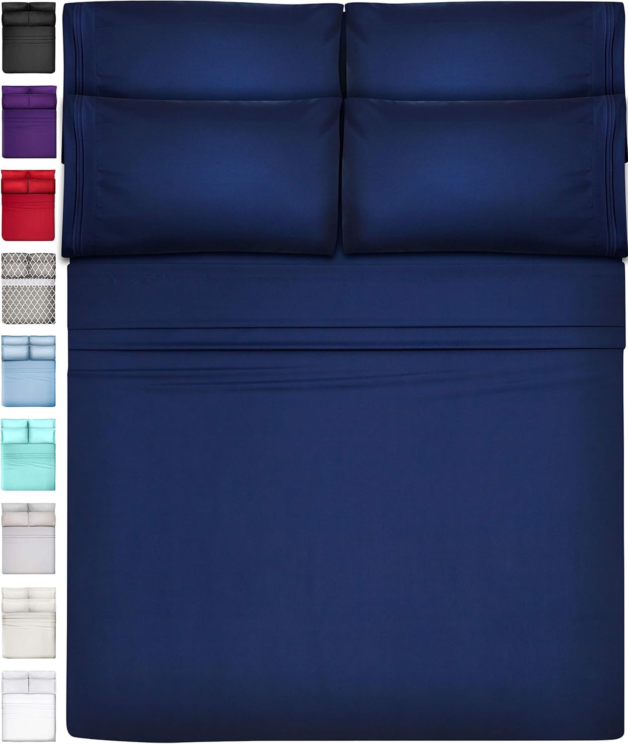 6 Piece Extra Deep Pocket King Size Sheets Set King Sheet