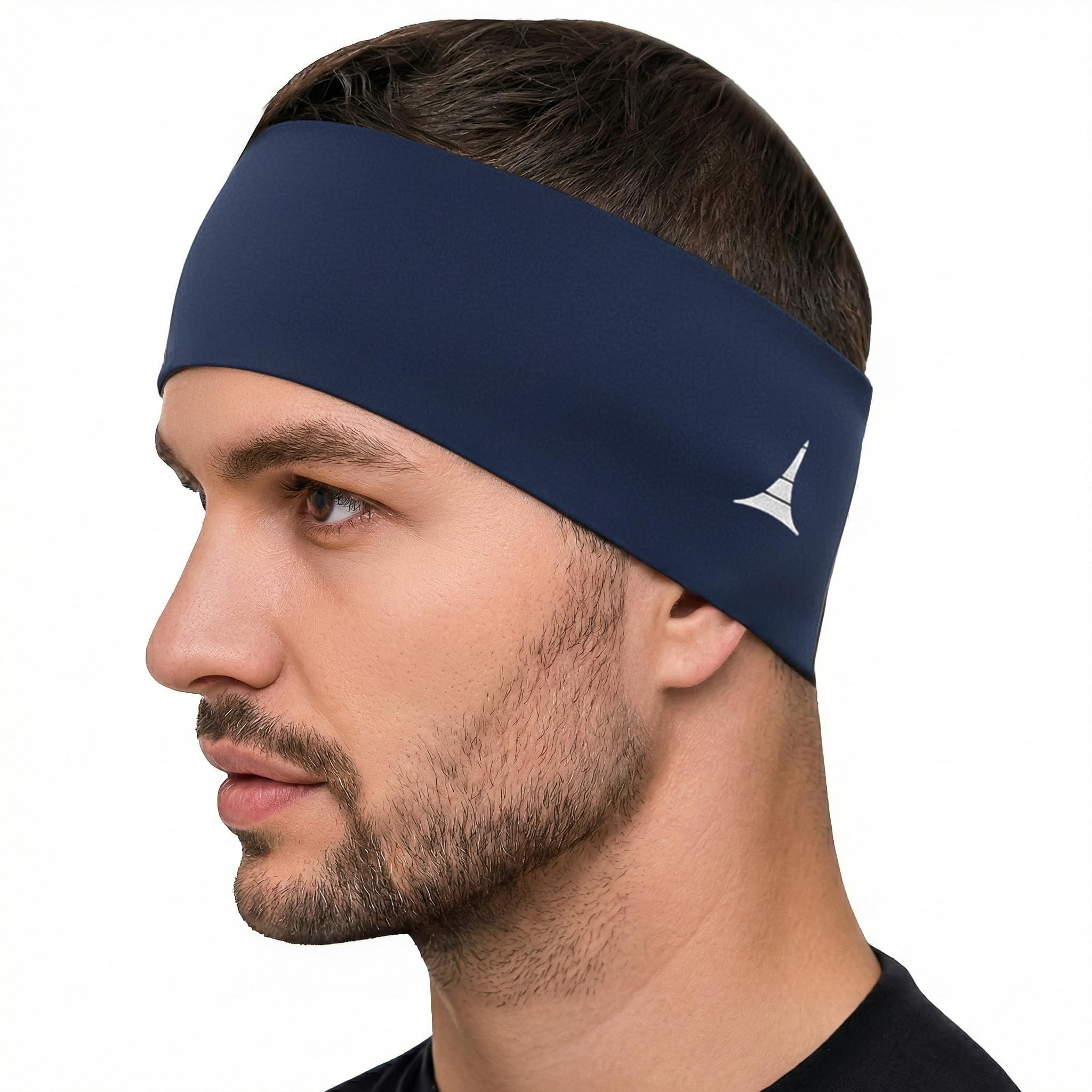 French Fitness Revolution - Stretchy Sports Headband for Men & Women - Guys Sweatband for Running, Cycling, Basketball, Yoga, Fitness - Moisture Wicking Workout Hairband - Made in Europe