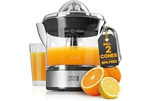 LEBENLANG Electric Citrus juicer - 2 cones & BPA-free I High juice yield & Large Volume I 24oz Orange juicer squeezer I Espri
