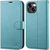 OCASE Compatible with iPhone 15 Wallet Case, PU Leather Flip Folio Case with Card Holders RFID Blocking Kickstand [Shockproof TPU Inner Shell] Phone Cover 6.1 Inch 2023, Mint Green
