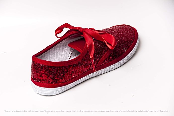 red sequin tennis shoes
