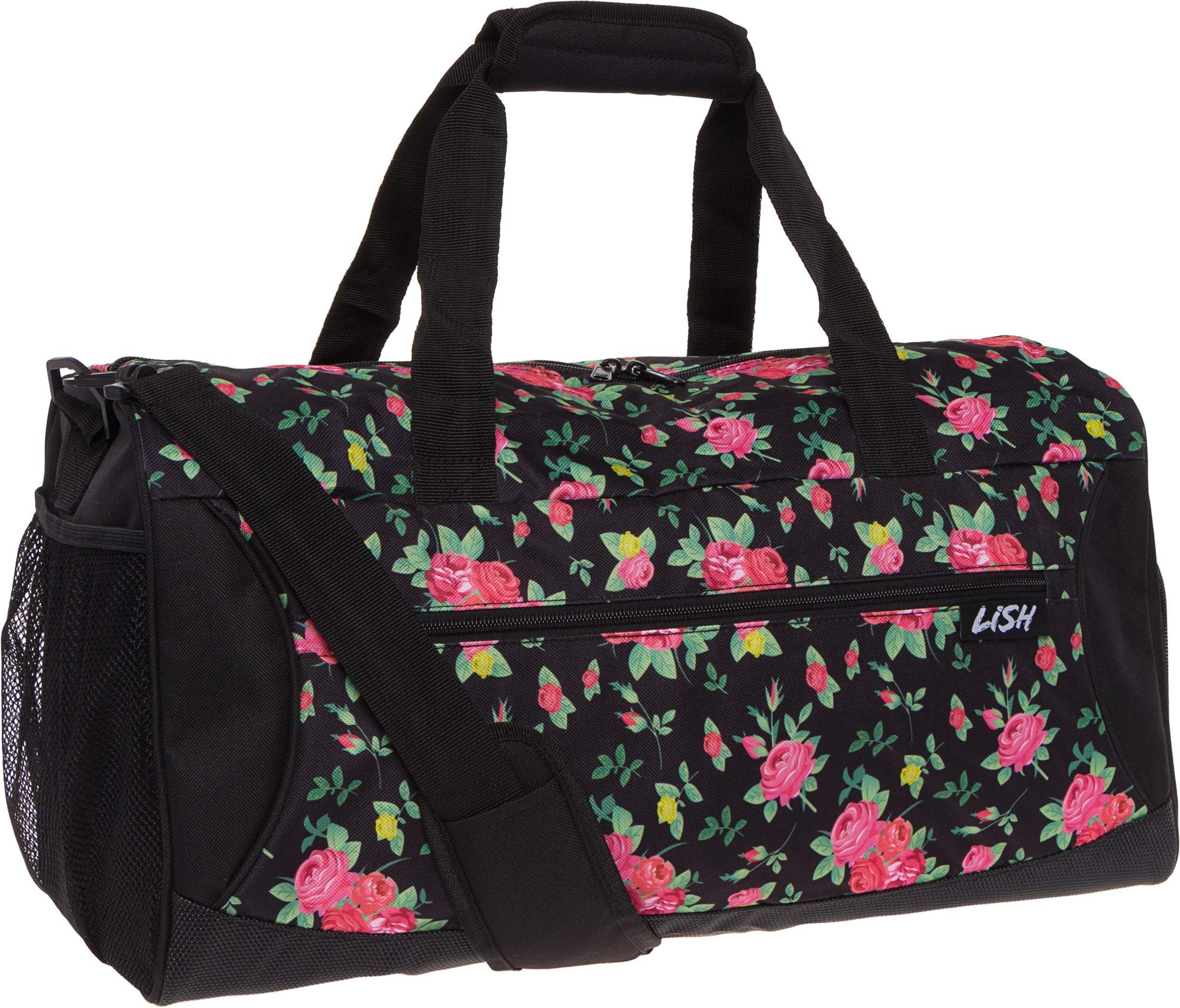 Women's Floral Gym Duffel Bag - 19" Travel Weekender Sports Barrel Bag w/Wet Pocket & Shoe Compartment - Great for Workouts, Yoga, Dance, or Crossfit