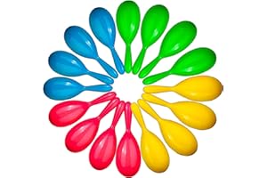 NELIBLU Add Life to The Party! 24 Neon Maracas, Adorable Party Favors, Noisemaker for Birthday Parties, 4" Neon Maracas - for Mexican Fiesta, Luau Party, Or Classroom Musical Fun (1 Dz Pairs)