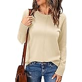 Totatuit Womens Sweater 2025 Fall Winter Casual Crew Neck Lightweight Knit Pullover Sweaters Cozy Jumper Tops