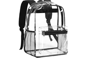 Vorspack Clear Backpack for School, 16 Inch Heavy Duty Clear Bookbag | Large Transparent Backpacks for Boys Girls, Fit 15.6" 