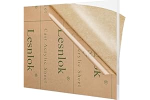 Lesnlok 24 x 36 Clear Acrylic Sheet 1/4 inch Thick 6mm 1 Pack Plexiglass Sheet for Sign,Craft,Painting,Laser Cutting,DIY Display Projects… (1, 24" x 36")