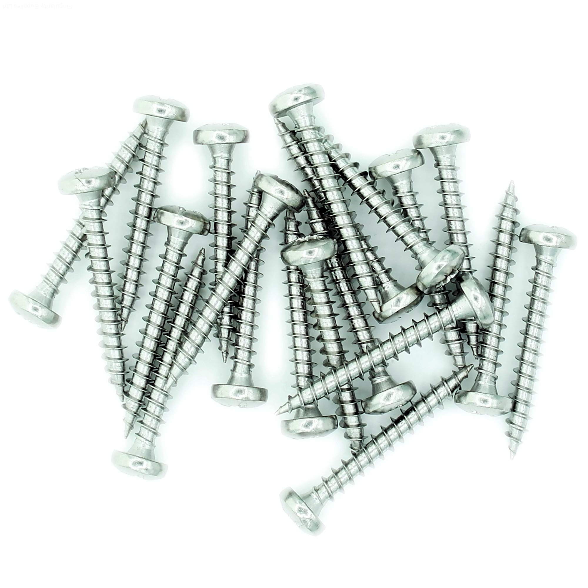 No.5 x 0.65 (3.5mm x 16mm) Pozi Pan Chipboard Screw - Stainless Steel (A2) (Pack of 20)