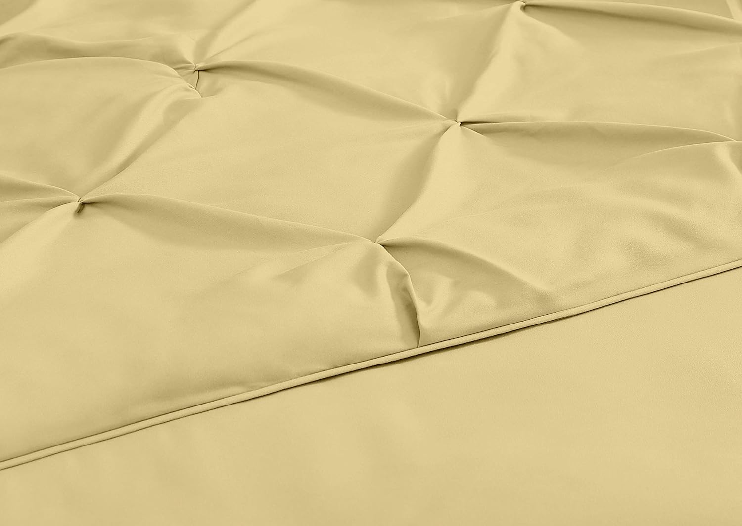 Chezmoi Collection Berlin 3-Piece Pintuck Pinch Pleat Bedding Comforter Set (Full, Yellow): Home & Kitchen