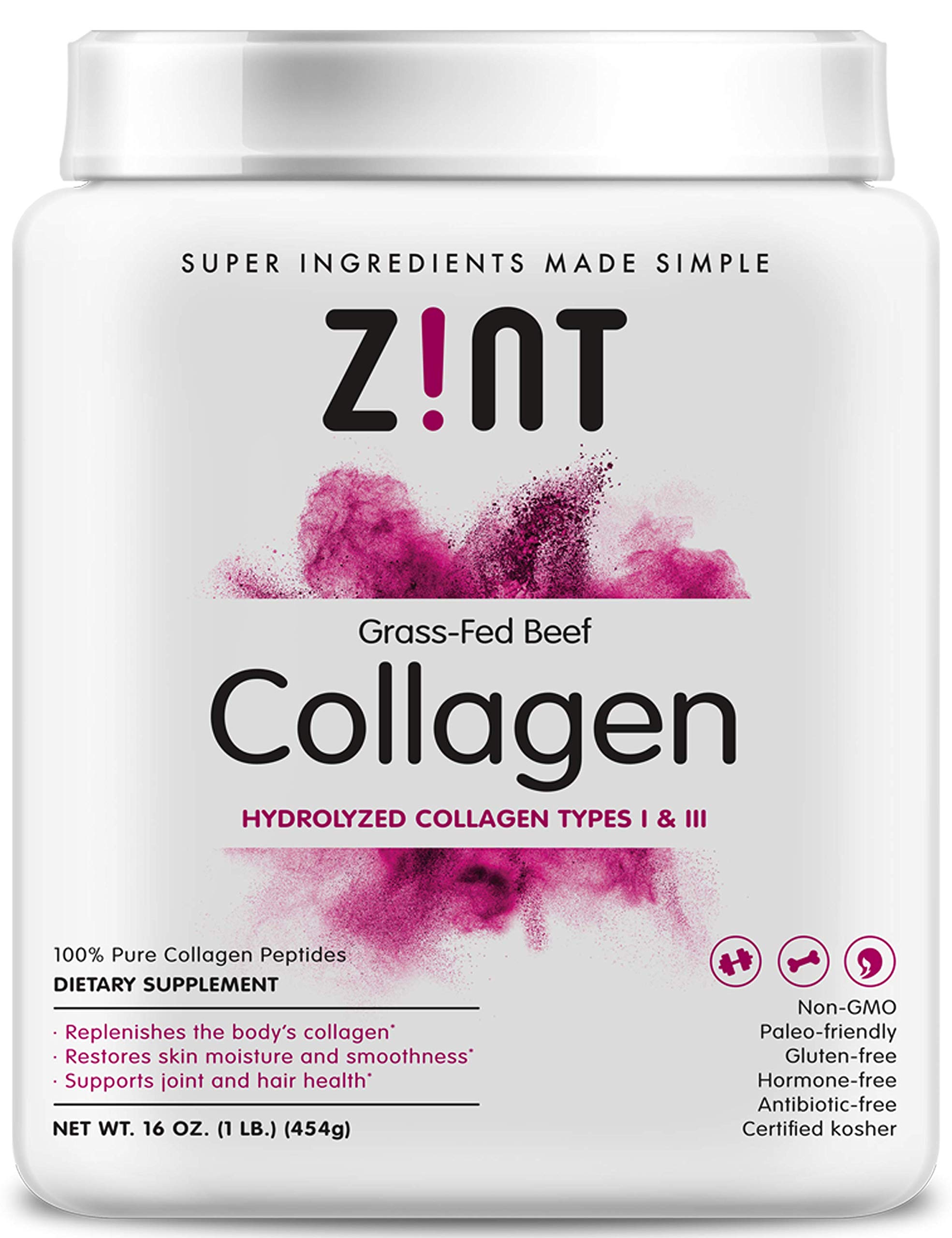 Zint Collagen Peptides Powder (16 Ounce) Anti Aging Hydrolyzed 16