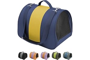 Petradise Cat, Dog Carrier for Medium Large Cat up to 30 Lbs, TSA Airline Approved Carrier Soft Sided, Collapsible Travel Puppy Carrier (Blue and Yellow, Medium)