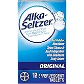 Alka-Seltzer Original Effervescent Tablets with Aspirin, 12-Count (Pack of 3)