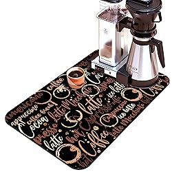 Coffee Bar Mat Accessories for Countertop Absorbent