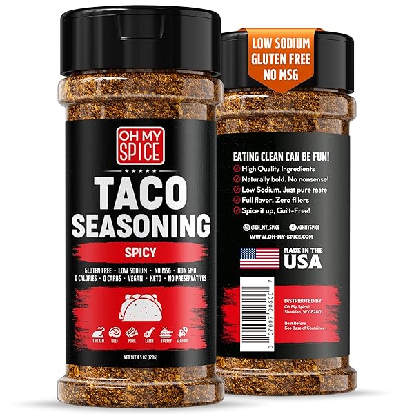 TACO SEASONING MIX SPICY CHILI POWDER – GLUTEN...