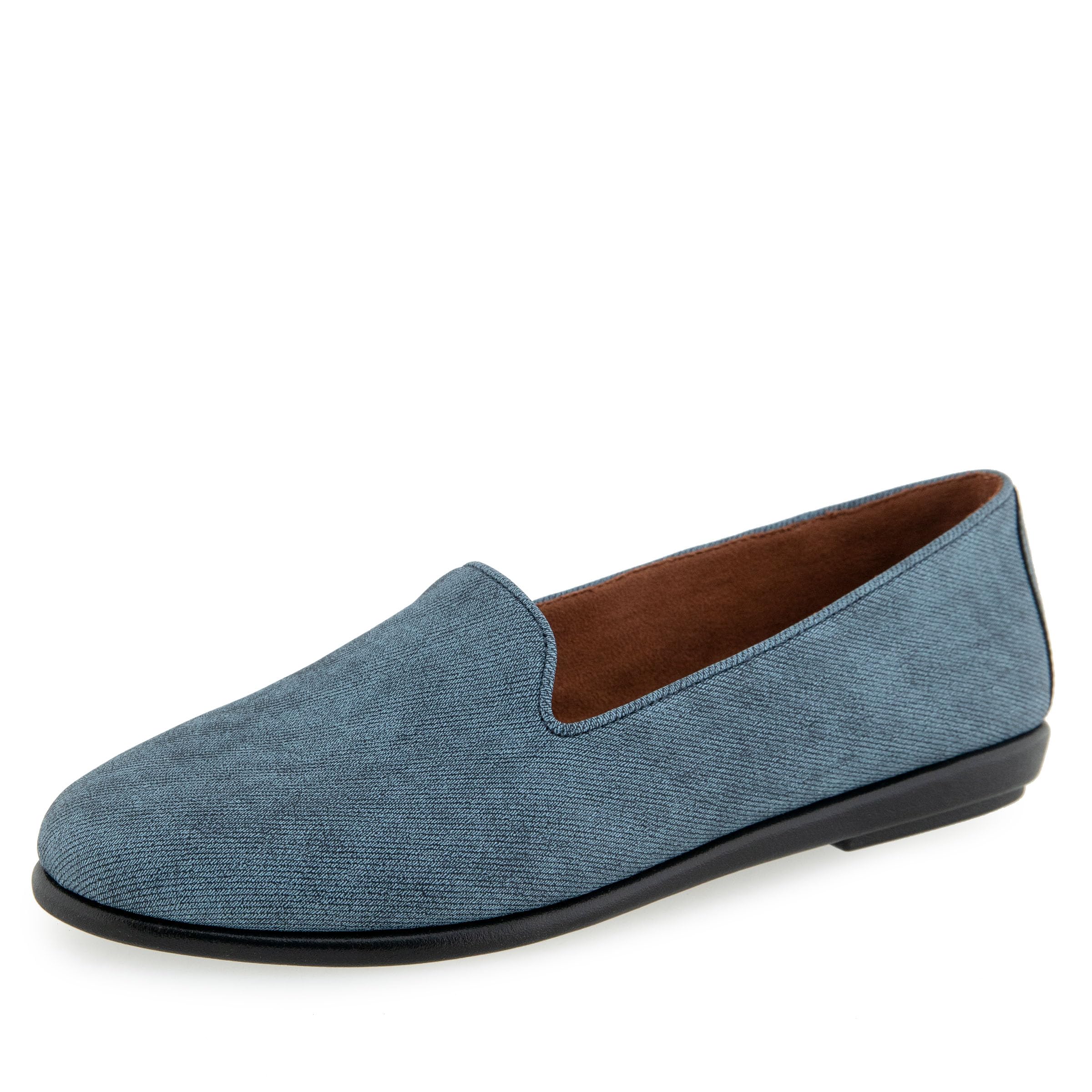 Aerosoles Women’s Betunia Loafer, Blue Jean Textured Faux Leather, 5.5M