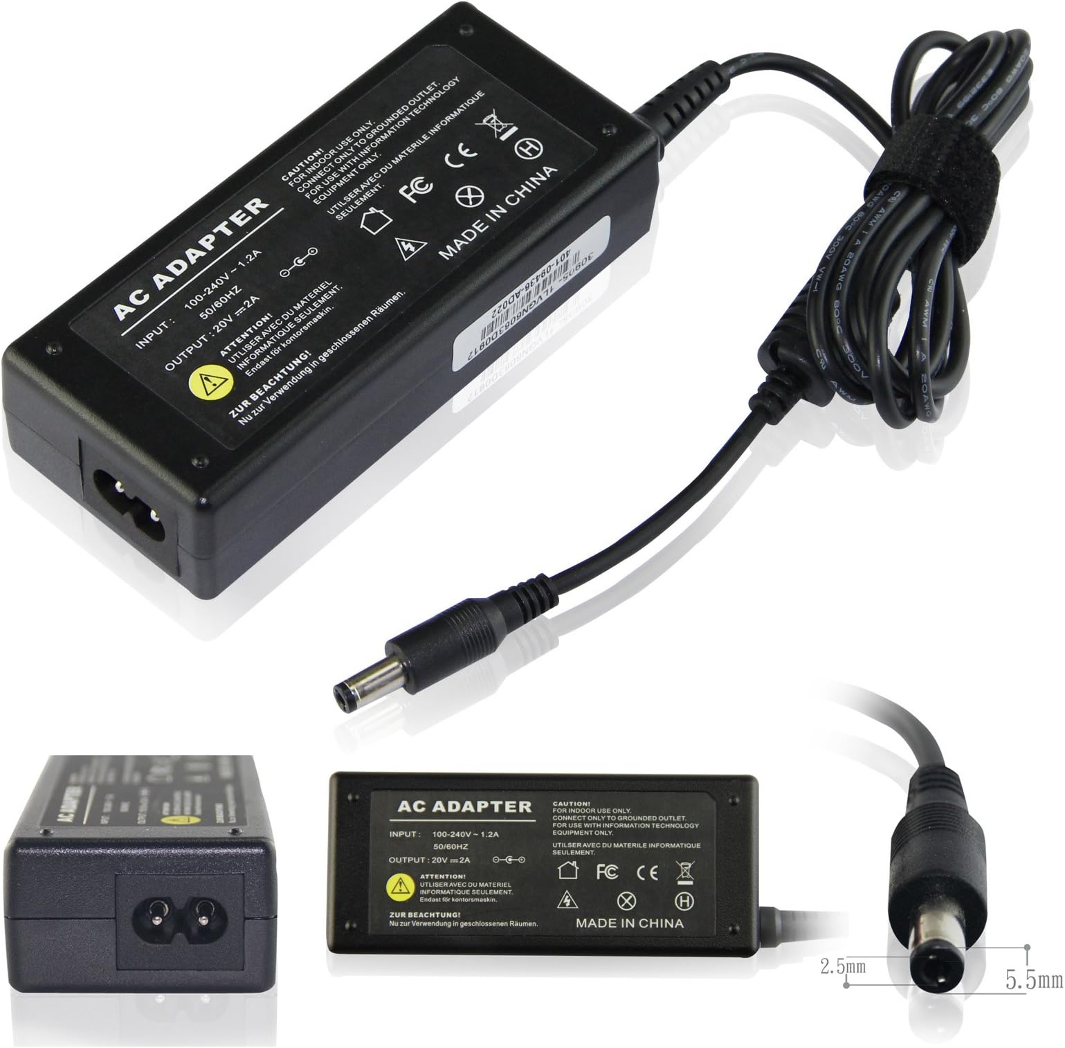 EasyBuy Tech 20V 2A 40W replacement Adapter For Lenovo IdeaPad S10-2,MSI Wind...