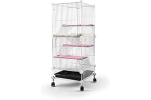 KINGBO Pet Hutch Cages for Hamster, Rat or Other Small Animals Indoor, Expandable and Stackable, 14x14x28 in