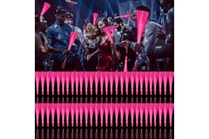YOFOBU 60 PCS Pink Fiber Optic Wands Glow Fiber Wands Bulk LED Light Up Wands with 3 Flashing Modes LED Flashing Sticks for Christmas New Year Valentine's Day Wedding Gender Reveal Birthday