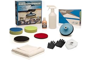 GLASS POLISH 5” (125mm) PRO Glass Scratch Removal Kit for All Types of Glass, Removes Scratches, Abrasions, Graffiti, Water D