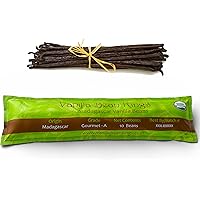 10 Organic Madagascar Vanilla Beans Whole Grade A Vanilla Pods for Vanilla Extract and Baking
