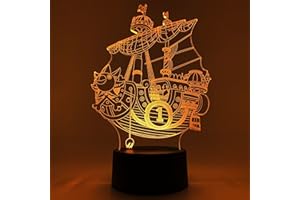 Otaku Lamps Thousand Sunny One Piece – Anime Lamp Figure Night Light, 16 Color RGB LED – 3D Anime Room Décor Gift for Otaku