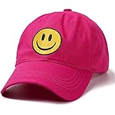 Smile Face Baseball Cap for Women Men Cute Baseball Caps Unstructured Cotton Dad Hat