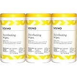 Amazon Brand - Solimo Disinfecting Wipes, Lemon Scent, Sanitizes/Cleans/Disinfects/Deodorizes, 75 Count (Pack of 3)