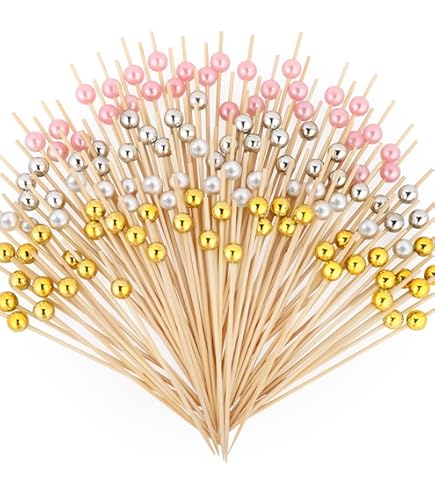 Toothpicks - 100 Pcs Long Bamboo Cocktail Picks For Appetizers, Fancy