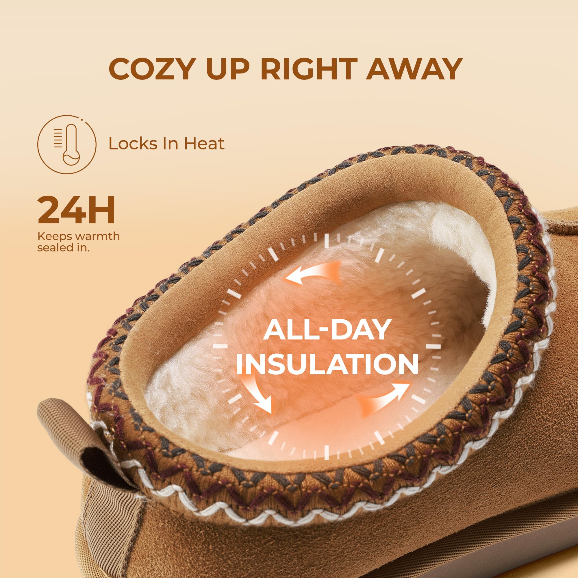 DREAM PAIRS Women's Fuzzy Cozy Slippers Genuine Suede Indoor Outdoor Fluffy Home Comfy Winter Slip On Cute Warm Memory Foam Furry Shoes FuzzyEasy