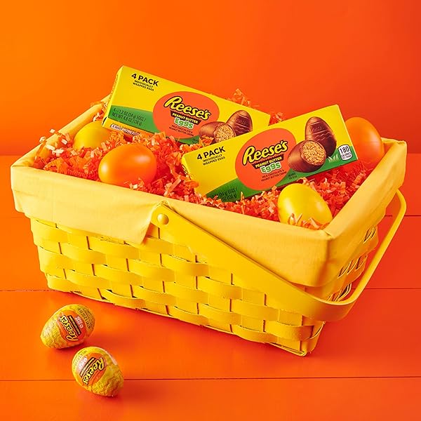 REESE’S MILK CHOCOLATE PEANUT BUTTER CREME EGGS CANDY, EASTER, 1.2 OZ BOX (4 PIECES)