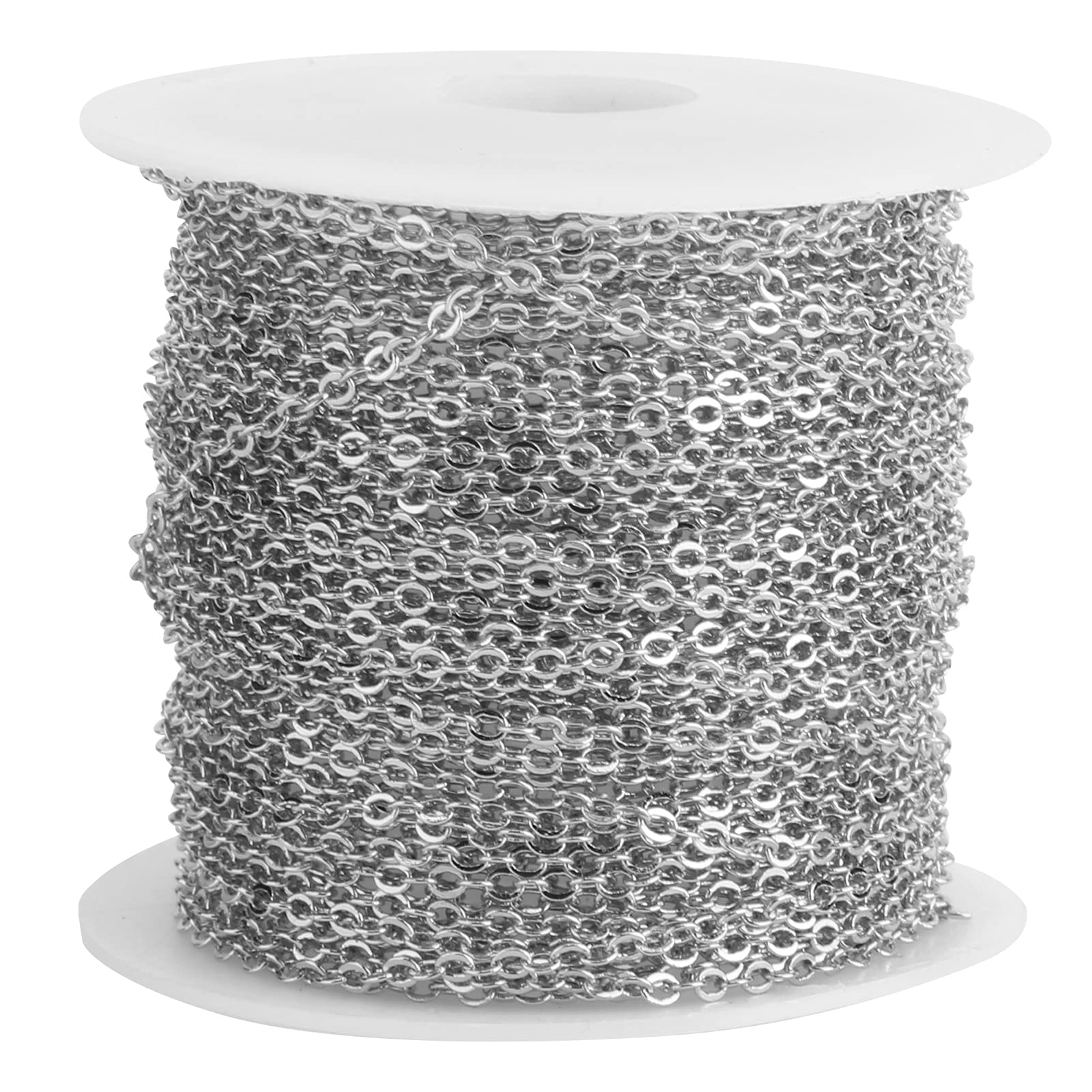 32.8 Feet DIY Link Chain Unfinished Cable Chain Necklace Jewellery-Making Chain for Bracelet Necklace Extender[Silver] Wire