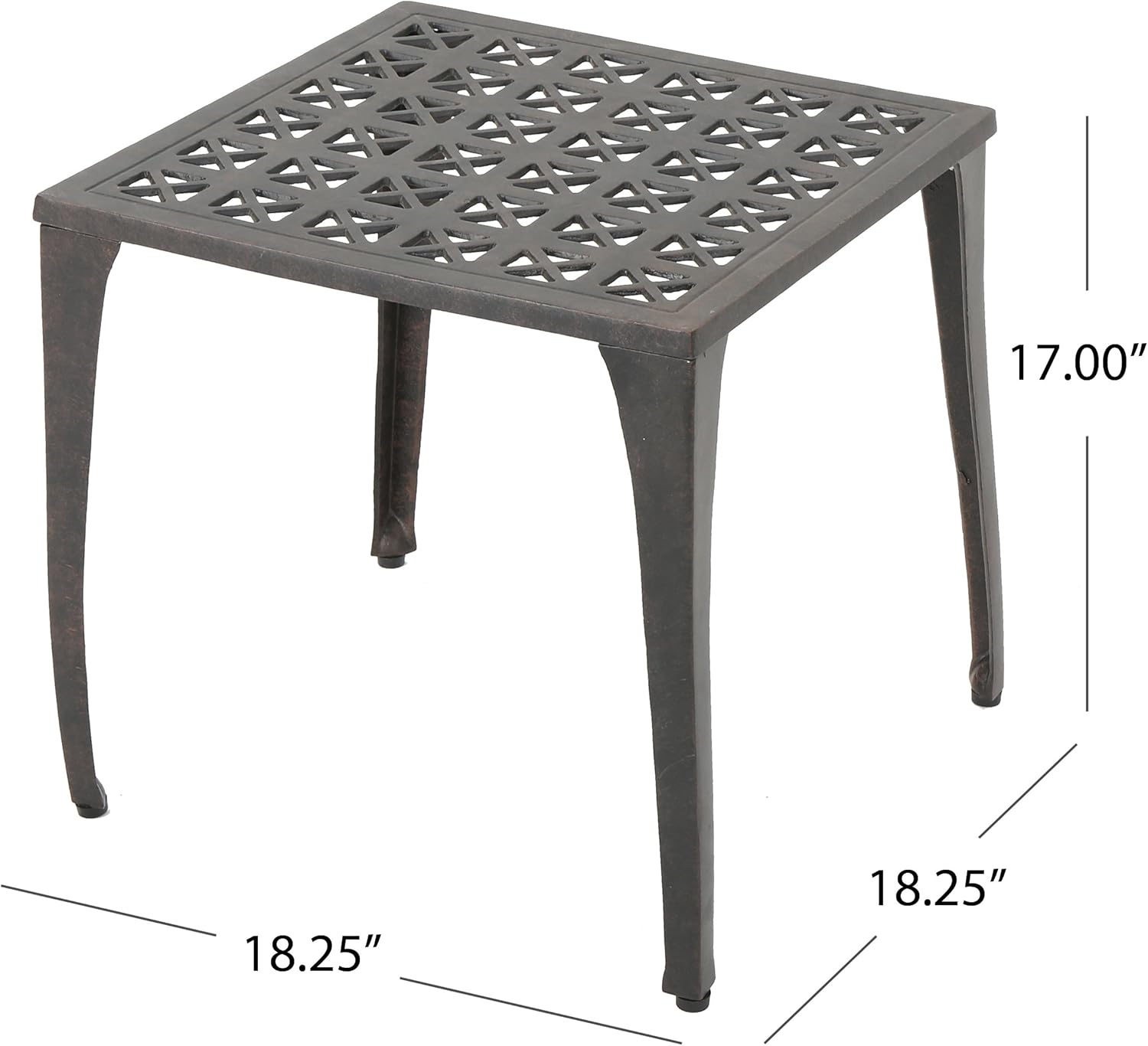 Christopher Knight Home Kai Outdoor 18" Cast Aluminum Side Table, Bronze Finished : Garden & Outdoor