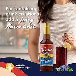Torani Huckleberry Syrup for Drinks, Flavoring for