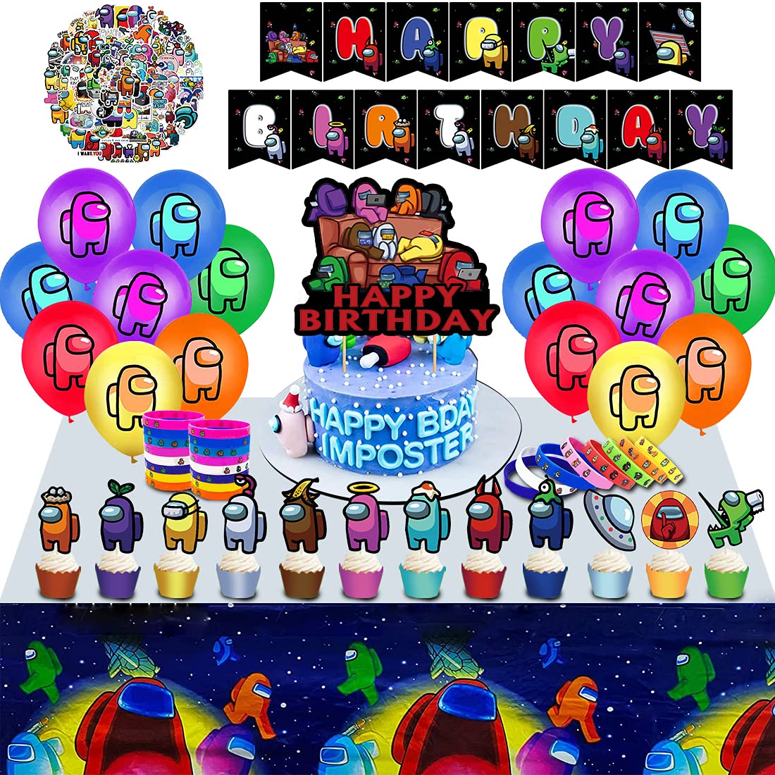 Buy Game Birthday Party Supply Set for Kids with Happy Birthday Banner