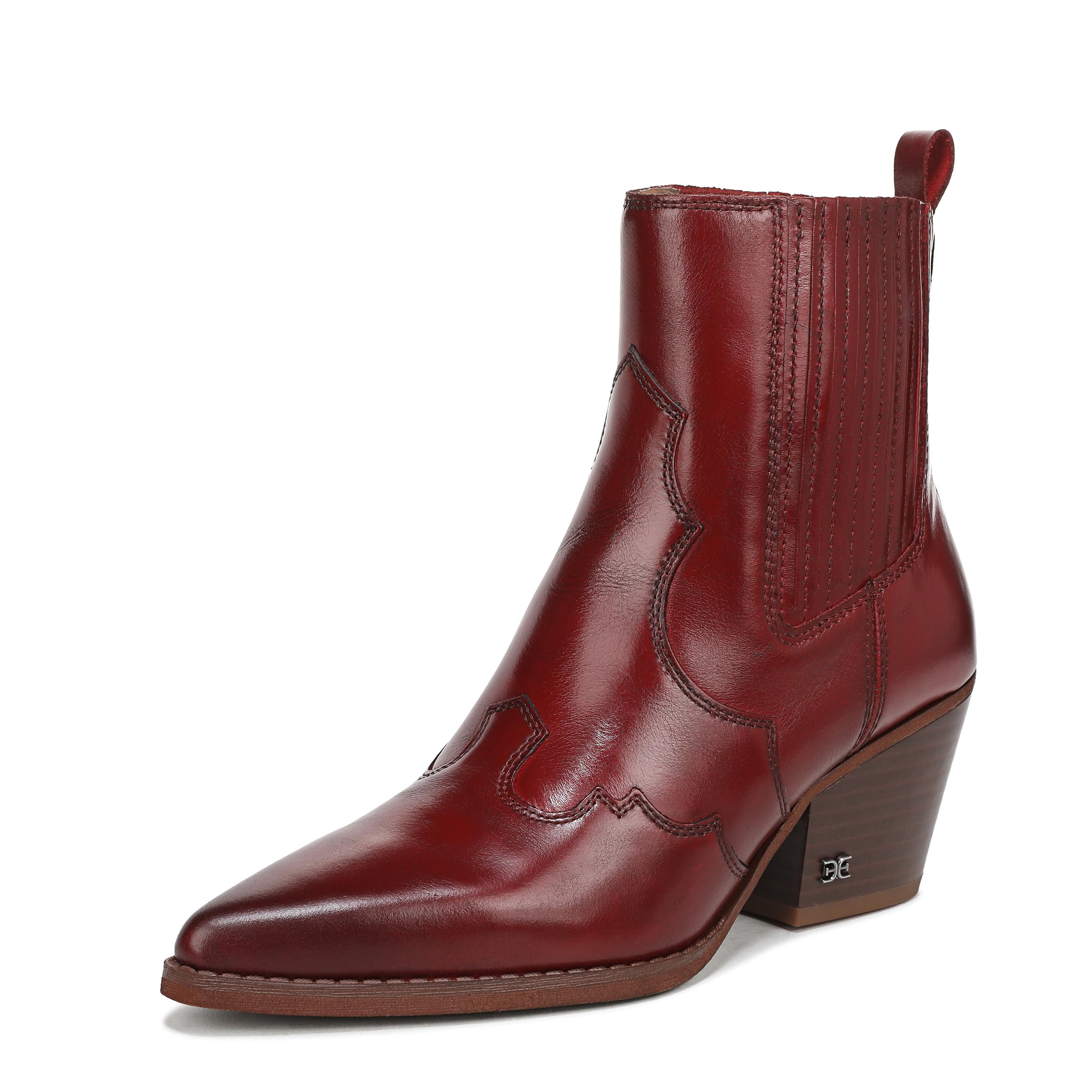 Sam Edelman Women’s West Western Boot, Deep Scarlet, 10