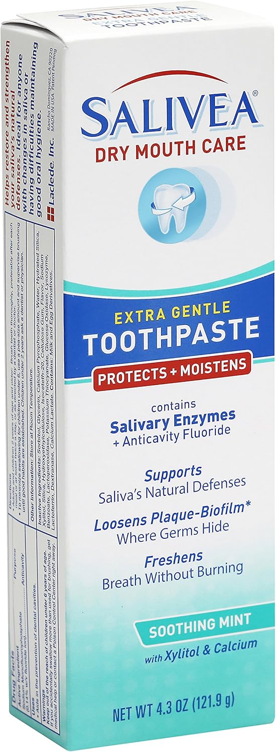 Salivea Dry Moouth Tothpaste with Xylitol 4.3oz: Health & Personal Care