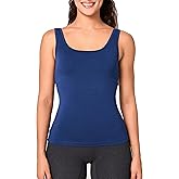 BAMBOO COOL Shelf-Bra Lingerie Camisole for Women Basic Tank with Adjustable Strap Soft Undershirt