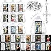 Sayglossy 10/20/30 Set Catholic Gift Set Catholic Schools Week Christian Gift Religious Rosary Bead Prayer Card First Communion