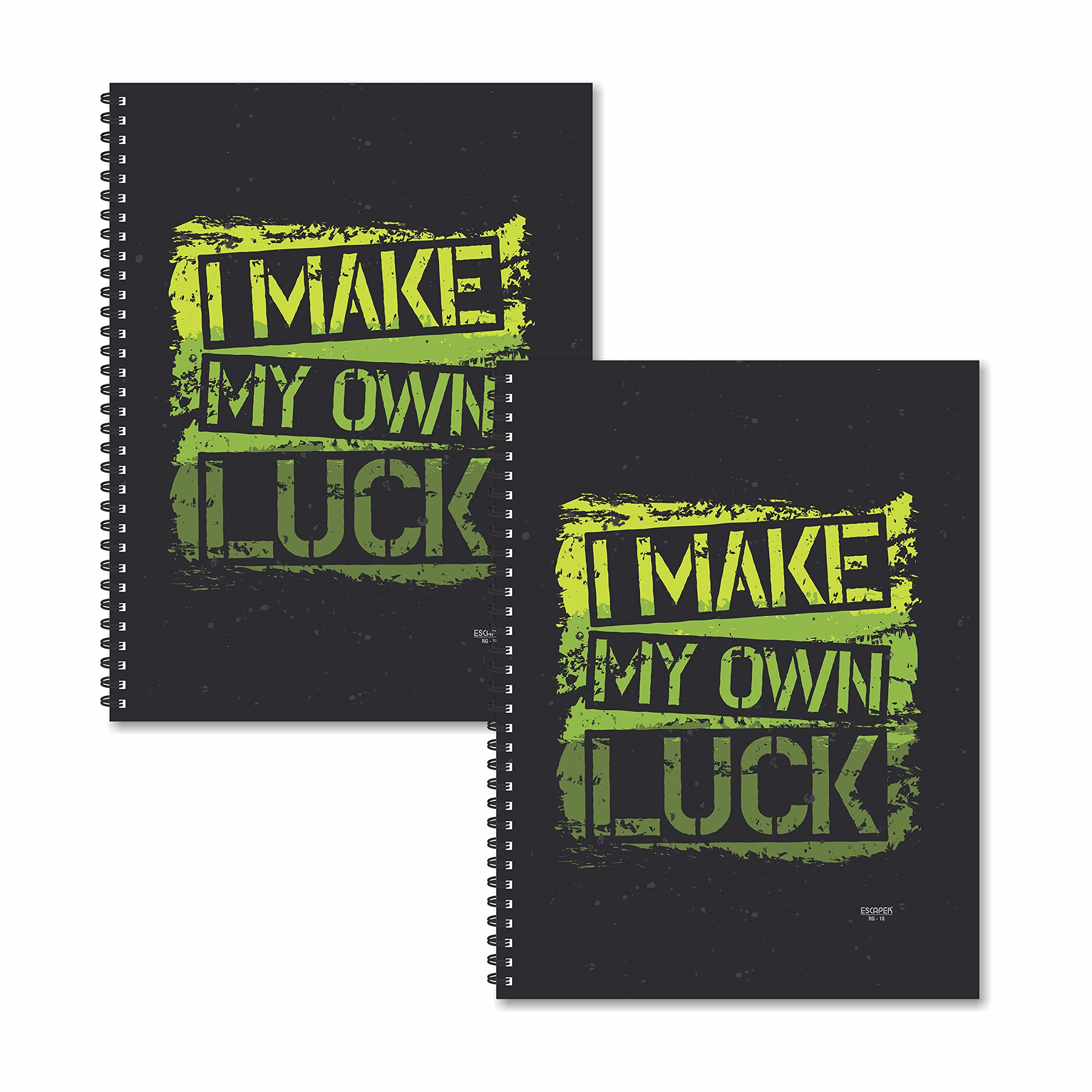ESCAPER I make my Luck Designer Registers A4 Size (Pack of 2 Units) | Spiral Notebooks Ruled a4 | a4 Size Notebooks | Register Books | Motivational Notebooks | notebook with quotes | Notebook Set