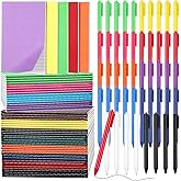 Sabary 96 Pcs Mini Notebook and Pen Set Bulk Lined Small Pocket Notepad Retractable Ballpoint Pen Journal Memo Notepad 24 Sheets/ 48 Pages 3.5 x 5.5 Inch for Student Teacher Gift (Colorful)