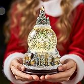 LOVE FOR YOU Gift Wrapped Winter Wonderland Lighted Christmas Tree Snow Globe Music Box Snowman House Village Festival Xmas Indoor Home Decoration Ornament Holiday Party Gifts