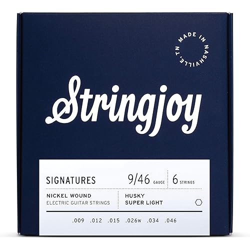 Stringjoy HSK9 Signature Nickel Electric Guitar Strings, (Husky Super Light Gauge - 9-46)