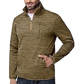 ZITY Men's Quarter Zip Pullover Mock Neck Fleece Lined Thermal Sweatshirt with Pocket Polo Sweaters