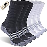 Dsource Copper Hiking Socks, Unisex Crew Cushioned Sole Arch Support Golf Running Compression Socks 6 Pairs